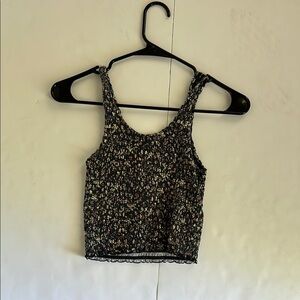 Hollister Black and White Sequin Crop Tank Top